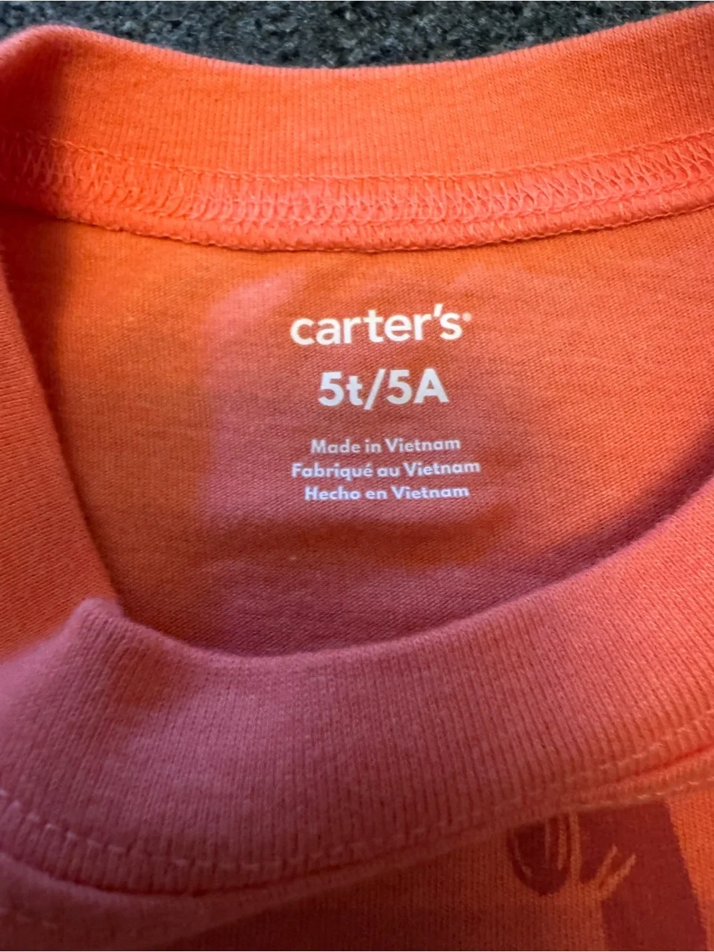 Carter's Coral Orange Submarine Graphic Tee Size 5T